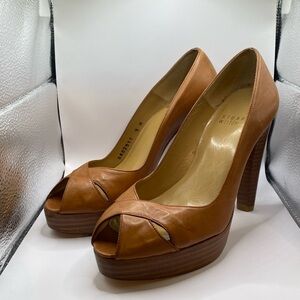 Stuart Weitzman Brown Leather High Heel Pumps